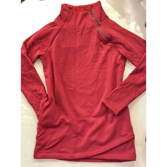 Athleta Women's Karma Funnel Neck Pullover Sweatshirt Red Size Small - Picture 7 of 14